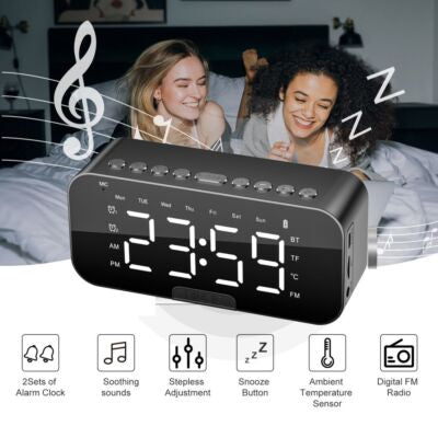 rechargeable alarm clock with speaker image 3