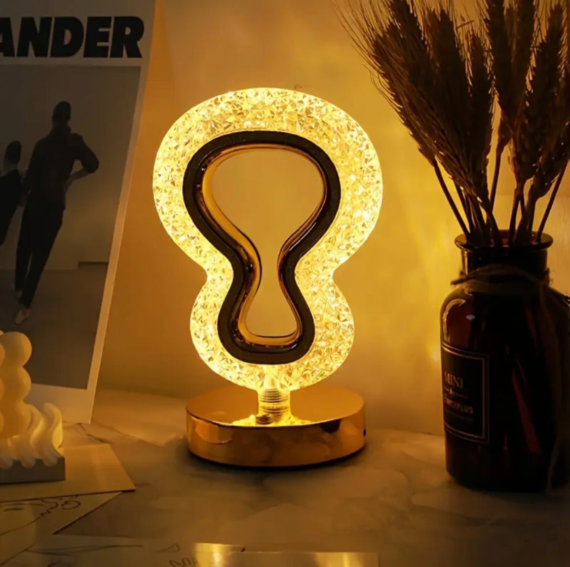 Halogen Decorated Crystal Table Lamp - image 5