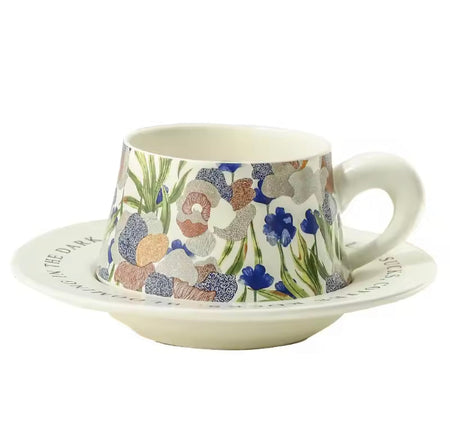 vintage painting style ceramic mug with saucer image 7