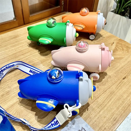 Airplane Water Bottle With Straw Capacity 500ML