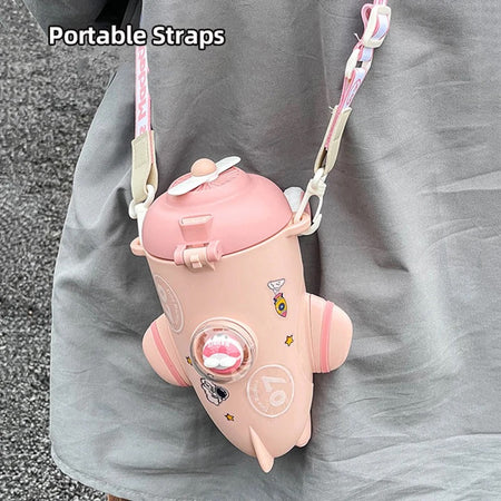 Airplane Water Bottle With Straw Capacity 500ML