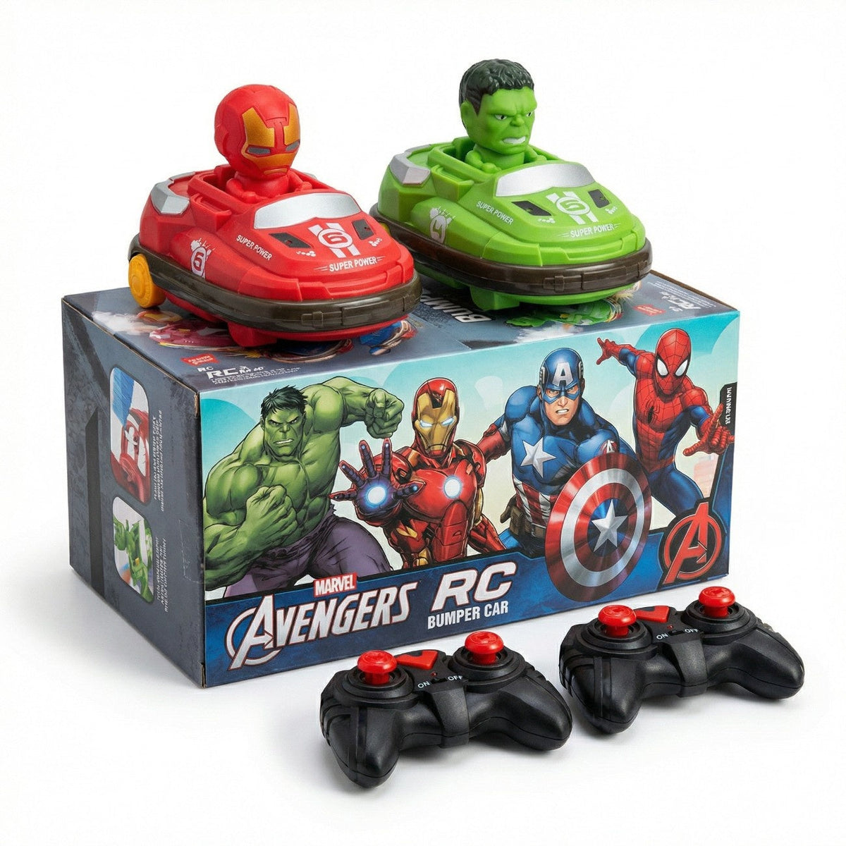 Avengers Superhero R/C Bumper Cars (Set Of 2 Cars With Remote) for 2 Player