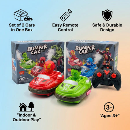 Avengers Superhero R/C Bumper Cars (Set Of 2 Cars With Remote) for 2 Player