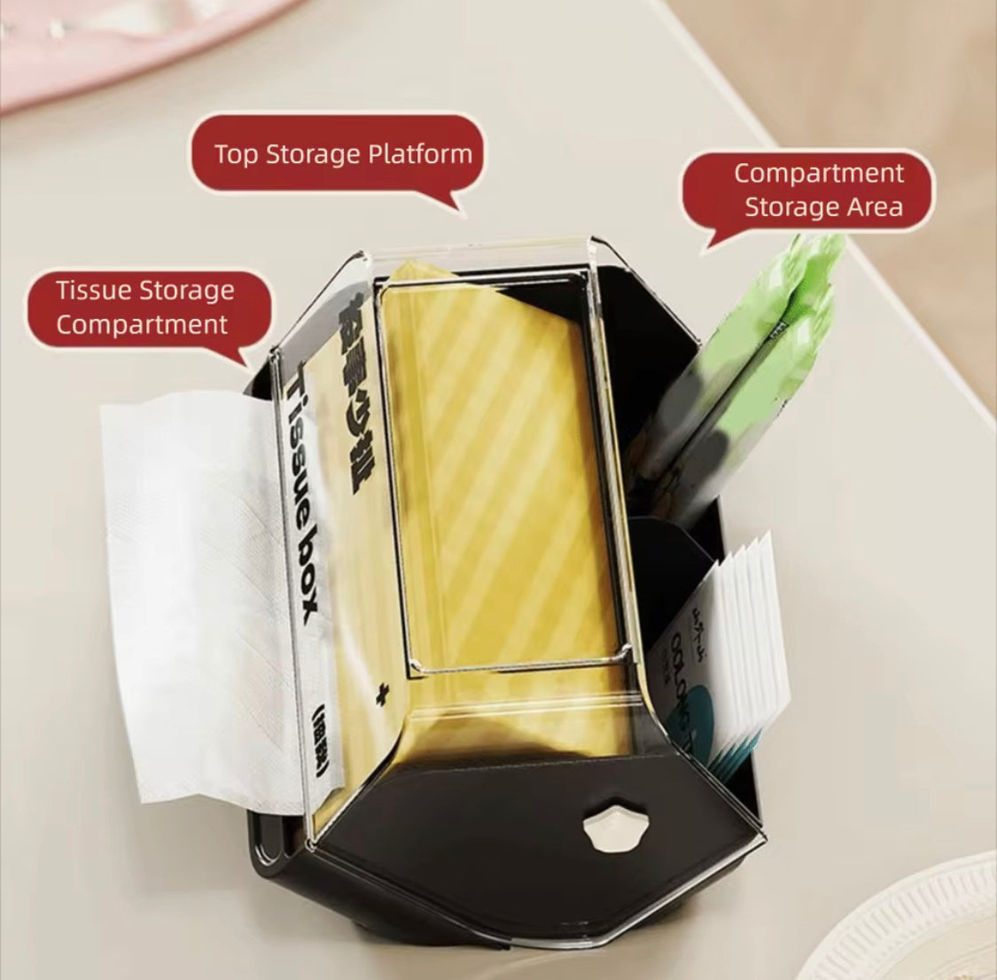 durable plastic anti slip tissue box image 6