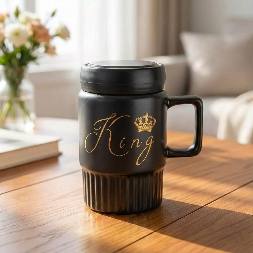 king queen mugs with mirror lid image 5