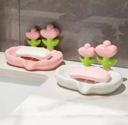 Tulip Shaped Floral Soap Box - Main Image