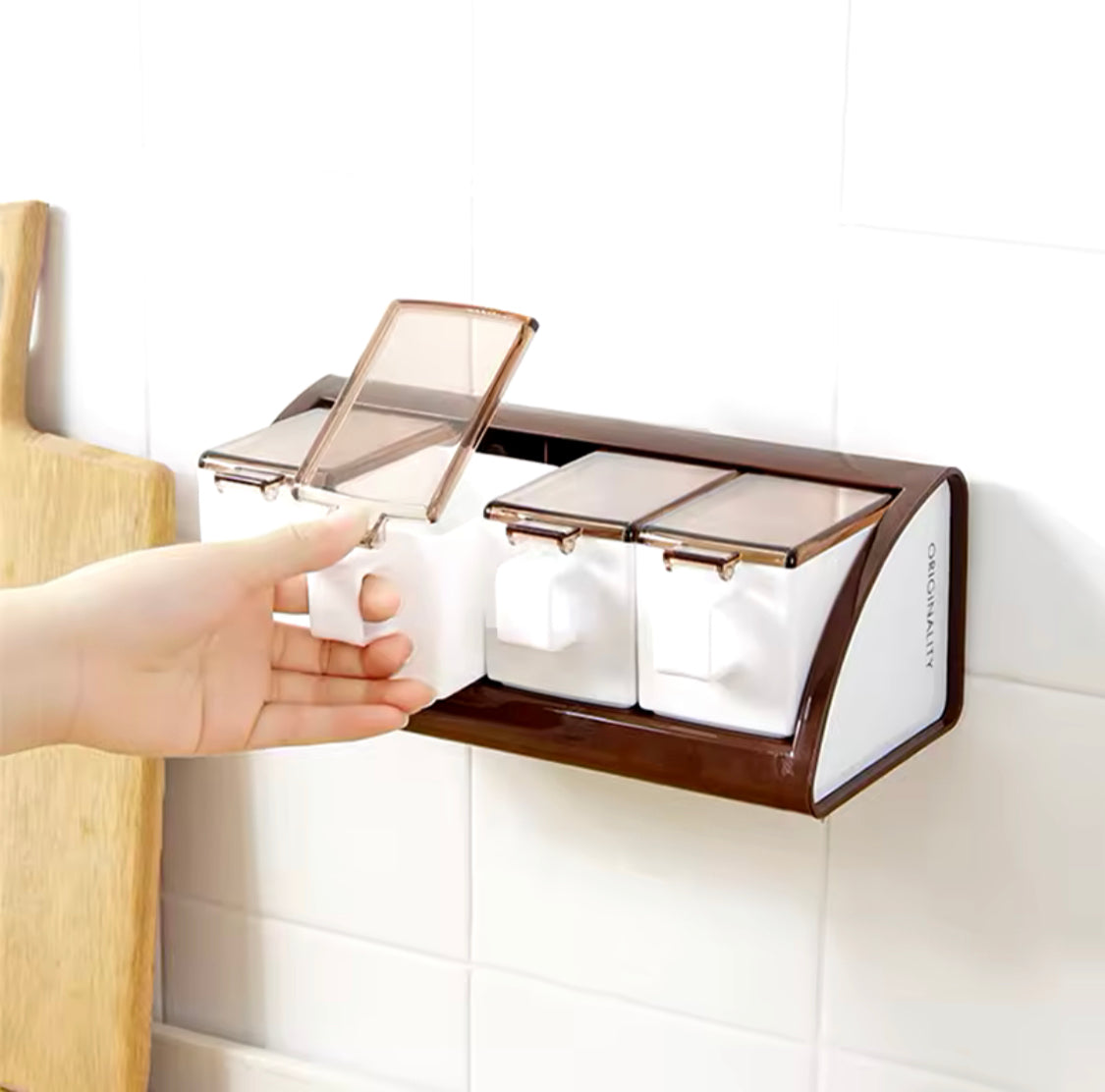 4 Grid Wall Mounted Spice Boxes - image 1