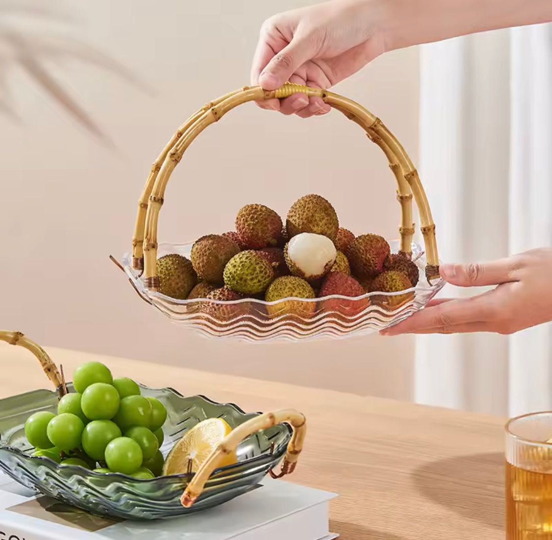 Transparent Acrylic Fruit Tray With Handle - image 2