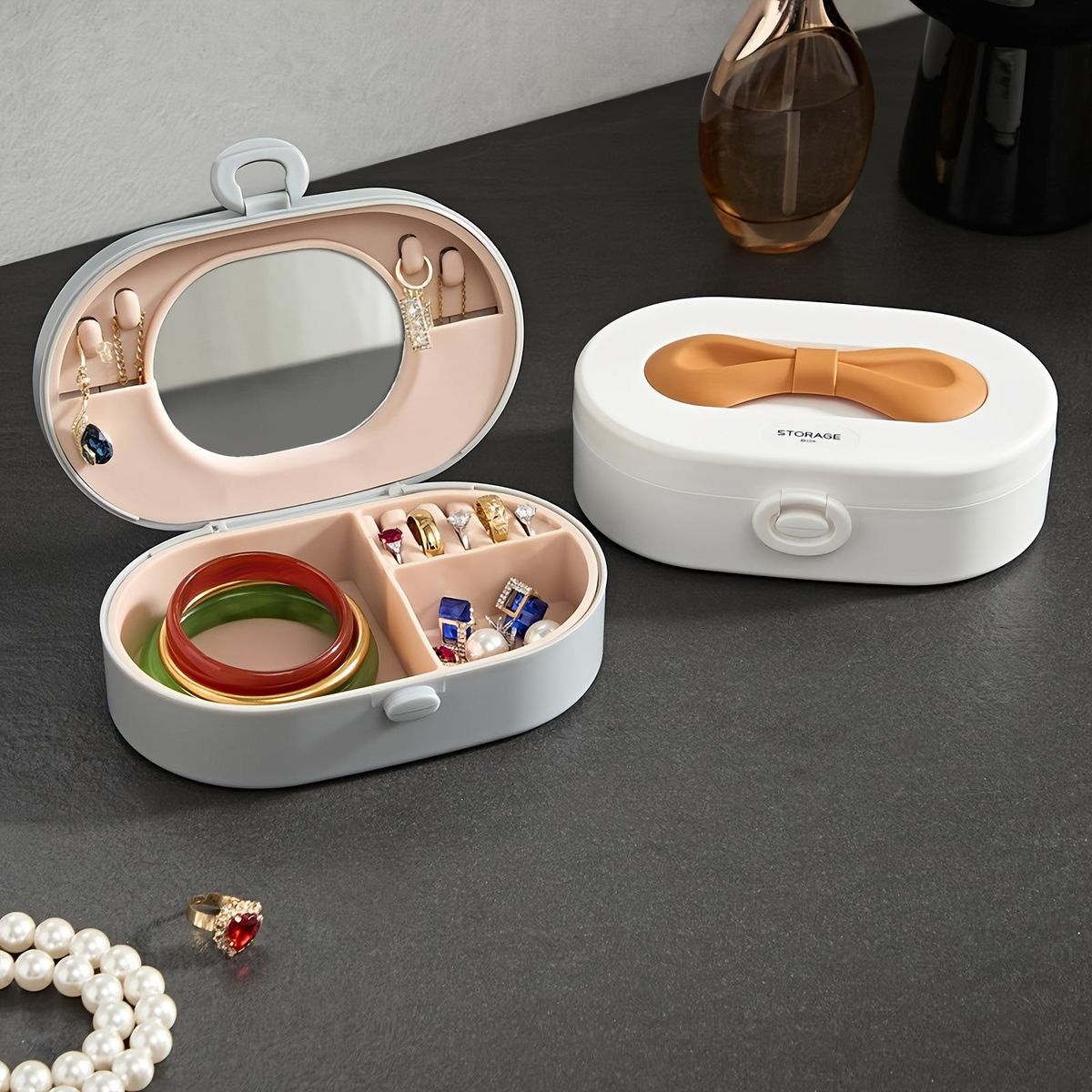 Potable Bowknot Jewellery Organiser Box - image 5