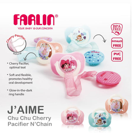 CHU CHU Cherry Pacifier N’ Chain - BA-20008 - BA-20009