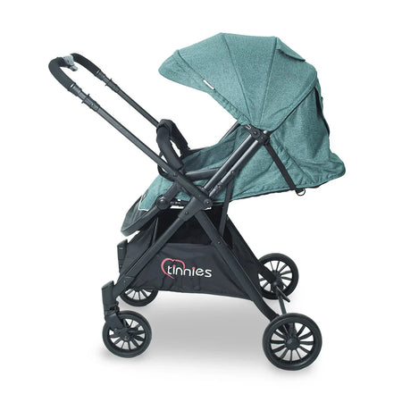 TINNIES BABY STROLLER – GREEN, FOLDABLE WITH REVERSIBLE HANDLE (0–4 YEARS) -  T107-020