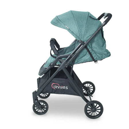 TINNIES BABY STROLLER – GREEN, FOLDABLE WITH REVERSIBLE HANDLE (0–4 YEARS) -  T107-020