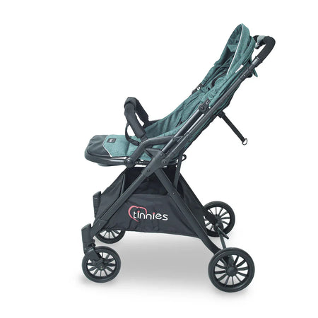 TINNIES BABY STROLLER – GREEN, FOLDABLE WITH REVERSIBLE HANDLE (0–4 YEARS) -  T107-020