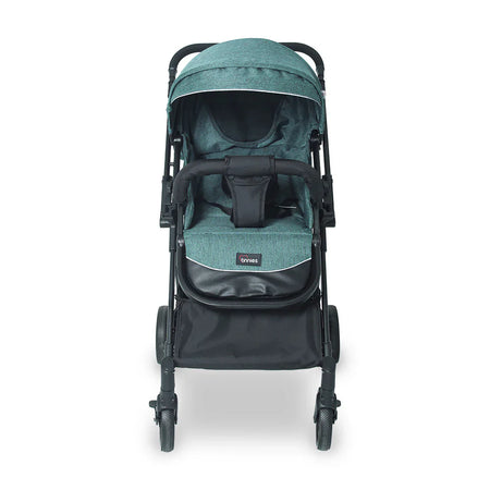 TINNIES BABY STROLLER – GREEN, FOLDABLE WITH REVERSIBLE HANDLE (0–4 YEARS) -  T107-020