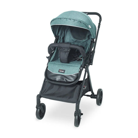 TINNIES BABY STROLLER – GREEN, FOLDABLE WITH REVERSIBLE HANDLE (0–4 YEARS) -  T107-020