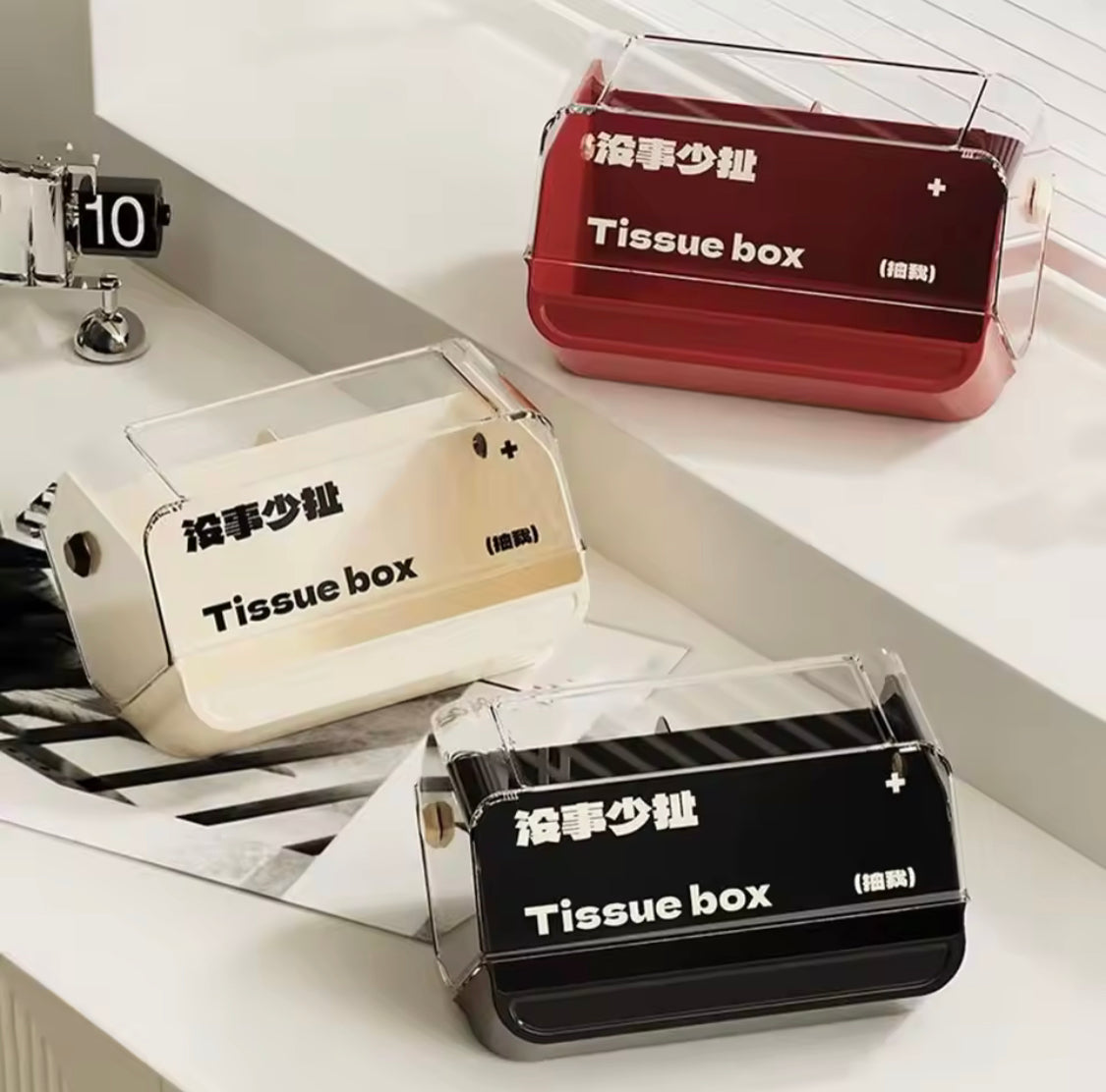 durable plastic anti slip tissue box image 2