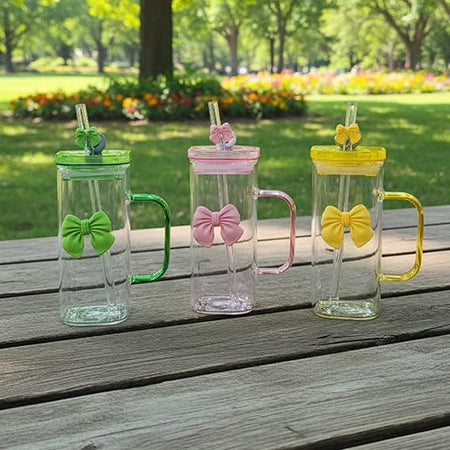 450ml bow glass with lid and straw image 4