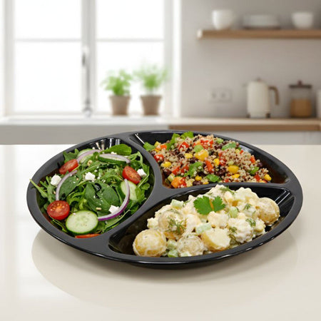 multi compartment food serving plate main image