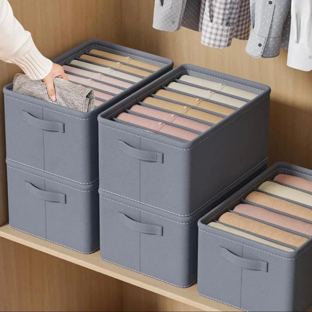 6 compartment clothes & jeans organizer main image