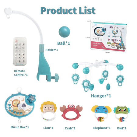 Baby Music Crib/Cot Mobile with Projector And Remote