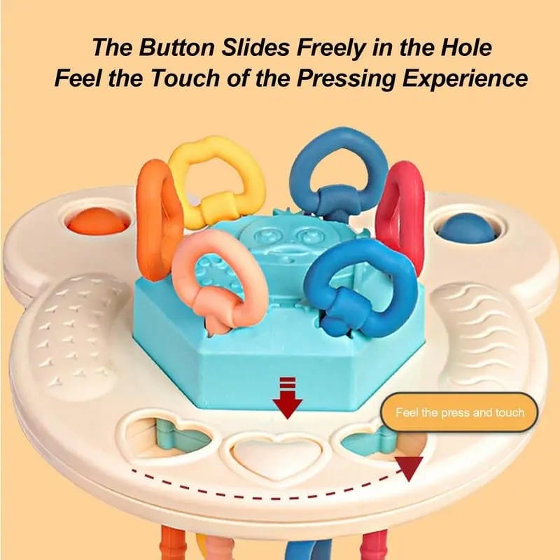 Baby Teether Pull String Sensory Rattle Toy