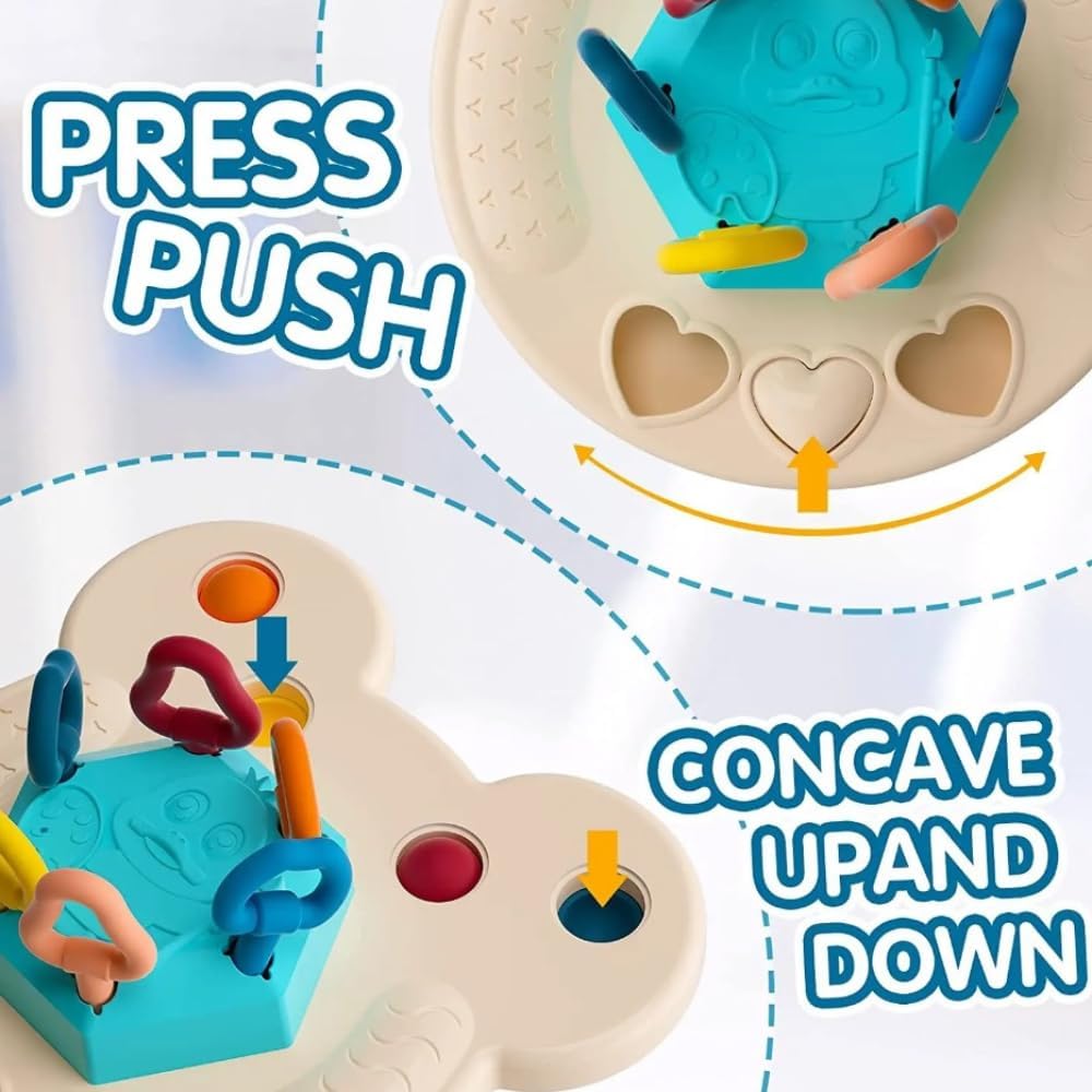 Baby Teether Pull String Sensory Rattle Toy