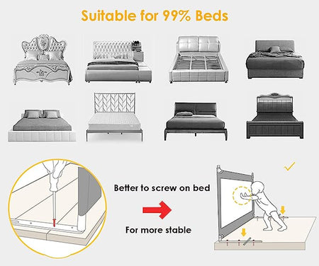 Baby Bed Fence Safety Gate Adjustable Security Children Guardrail 1.8 Meter (6 Feet) Length