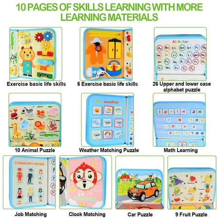 Busy Montessori Fine Motor Skills And Sensory Book 10 Pages
