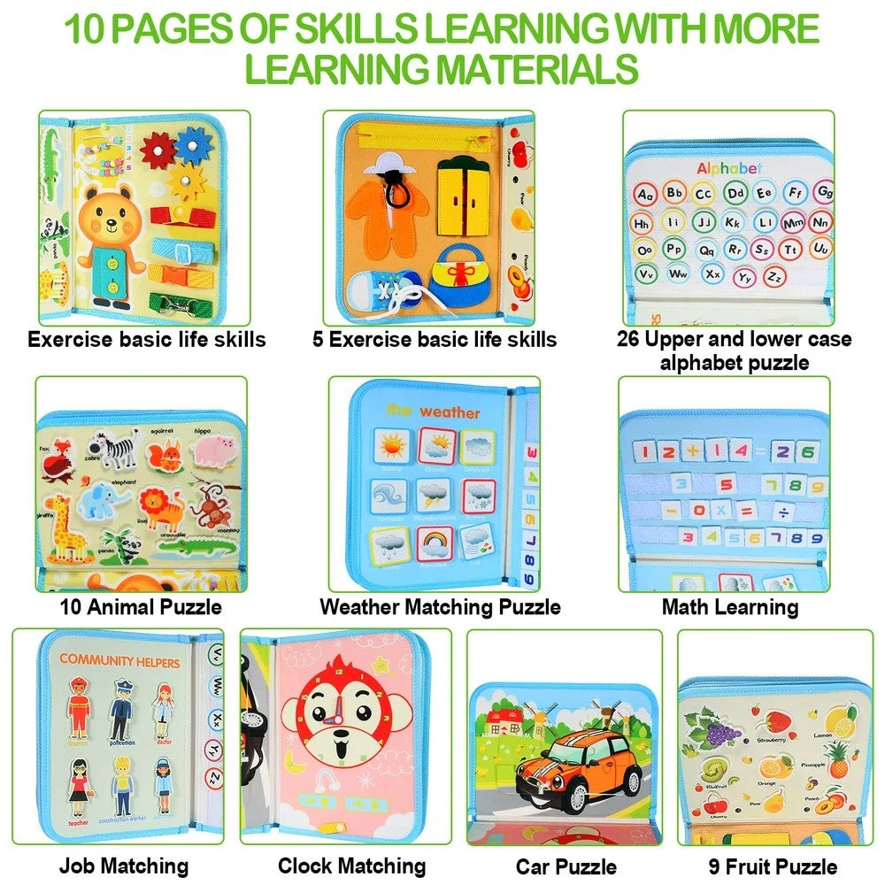 Busy Montessori Fine Motor Skills And Sensory Book 10 Pages