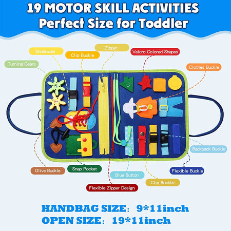 Busy Sensory Activity Developing Book for Motor Skills Learning Book for Toddlers 4 pages