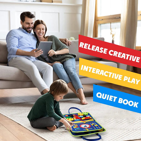 Busy Sensory Activity Developing Book for Motor Skills Learning Book for Toddlers 4 pages
