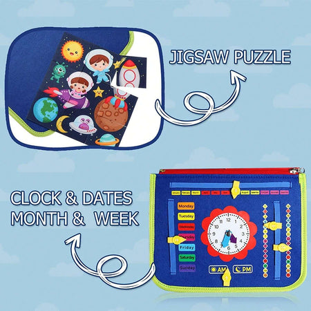 Busy Sensory Activity Developing Book for Motor Skills Learning Book for Toddlers 4 pages
