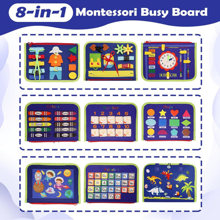 Busy Montessori Fine Motor Skills And Sensory Book 8 Pages