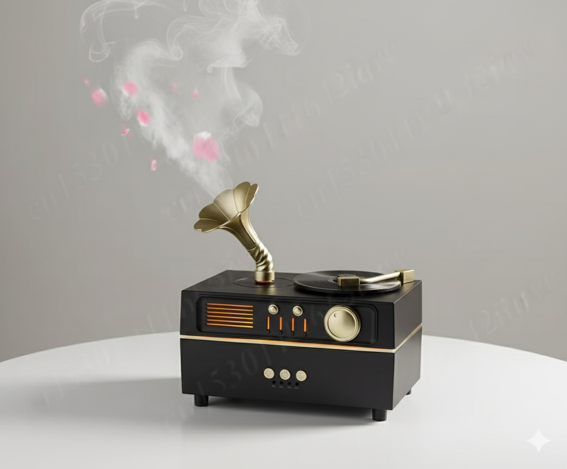 vintage gramophone bluetooth speaker with humidifier main image