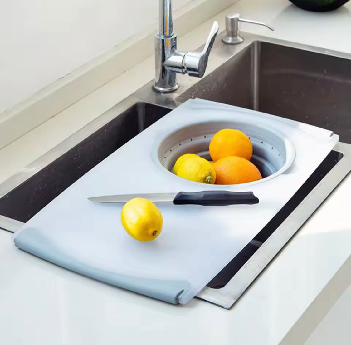 MultiFunctional Cutting Board With Sink Drain Basket - image 1
