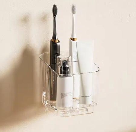 3 slots toothbrush holder with drain tray image 4