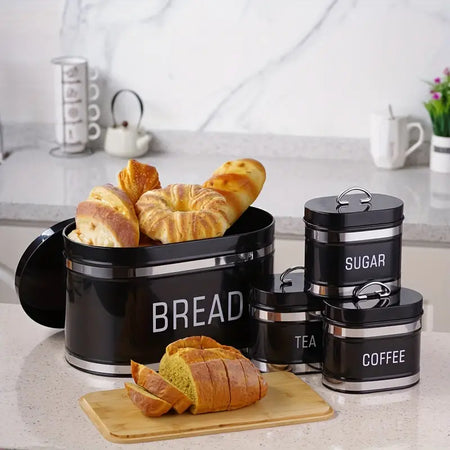 set of 4 bread bin and canister set image 3