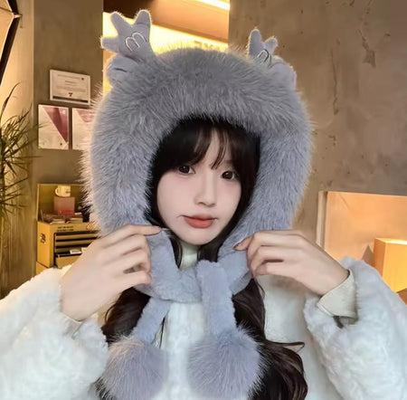 soft fluffy bunny ears winter cap image 2