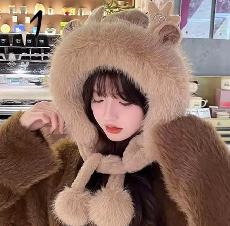 soft fluffy bunny ears winter cap main image