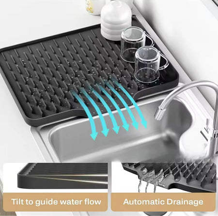 silicone anti-slip kitchen drain mat image 2