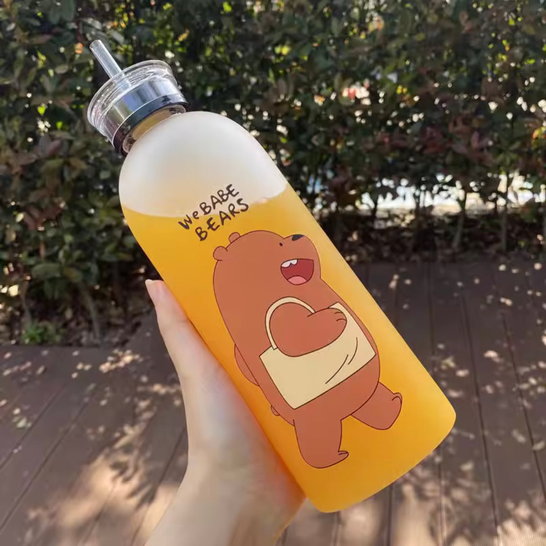 cute panda bear plastic water bottle main image
