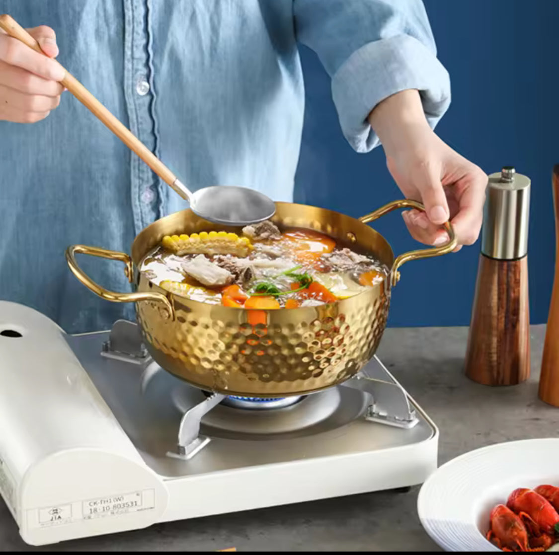 stainless steel korean ramen pot main image