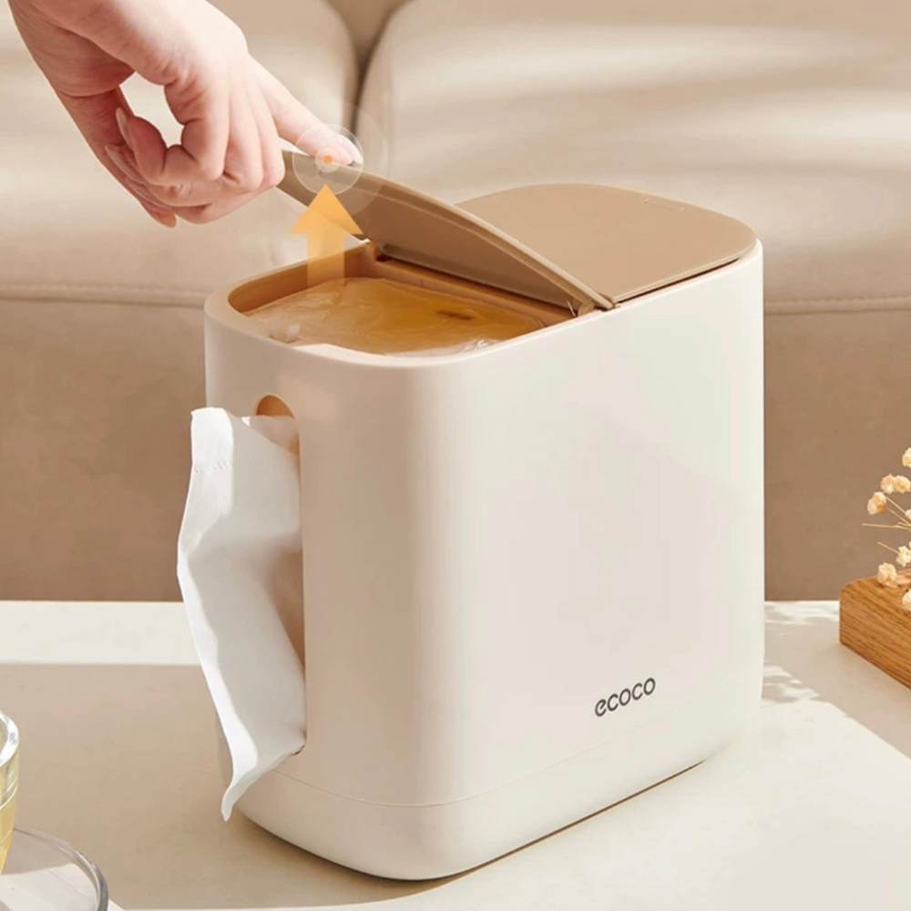 2 in 1 tissue box with trash can holder image 2