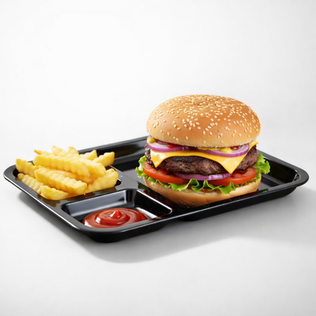 3 compartment food serving tray main image