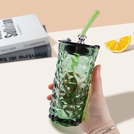 luxury bear cap transparent glass water cup image 3