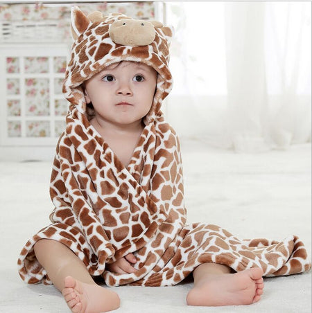Cartoon Character Baby Hooded Towel Blanket Giraffe