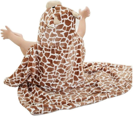 Cartoon Character Baby Hooded Towel Blanket Giraffe