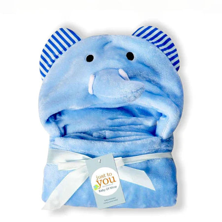 Cartoon Character Baby Hooded Towel Blanket Blue Elephant