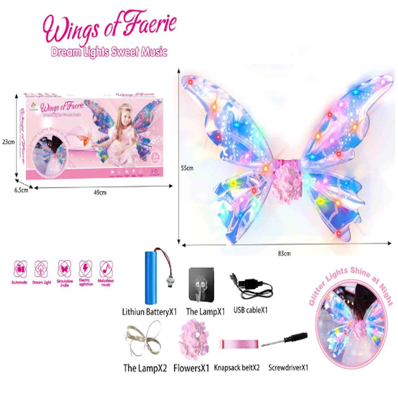 Cute Butterfly Fairy Wings With Light And Music