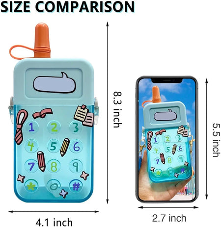 Cute Water Bottles with Straws Mobile Phone Travel Cup